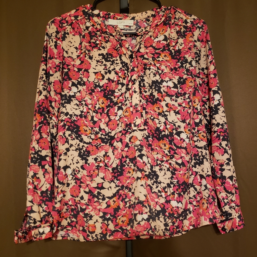 Loft Floral Long Sleeve Blouse